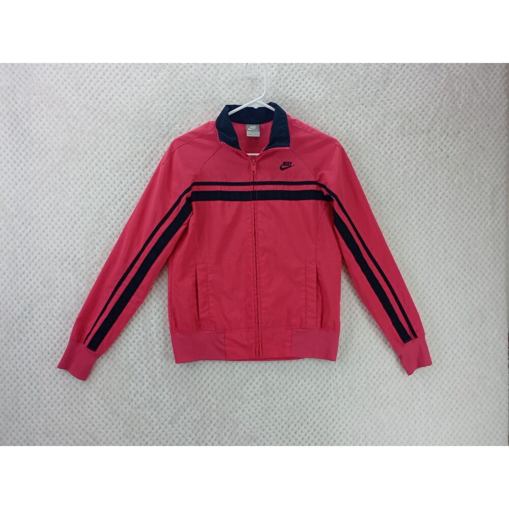 Nike Track Jacket Women's Small Pink Full Front Zip Lightweight Y2K